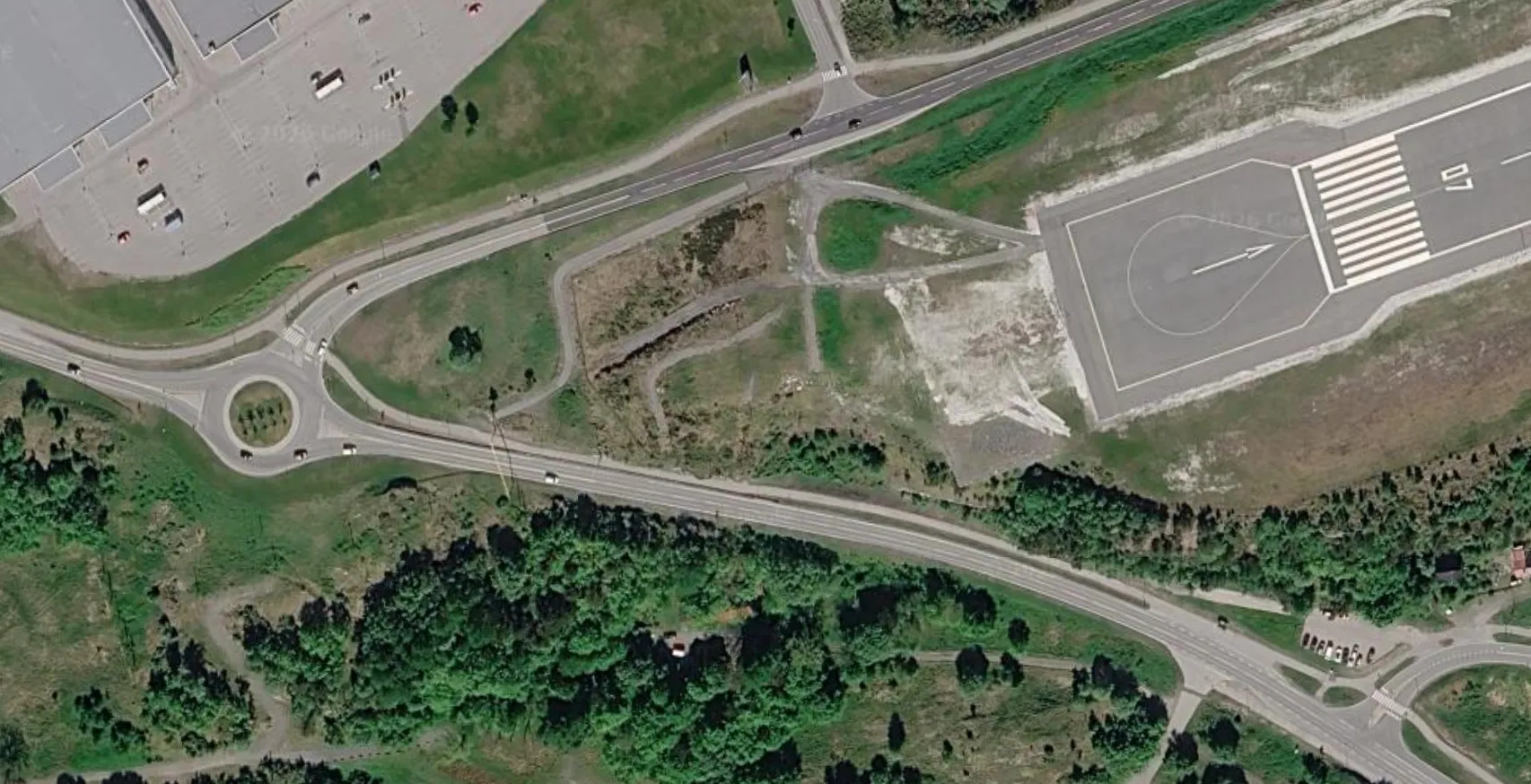 Kristiansund Airport and the surrounding roads
